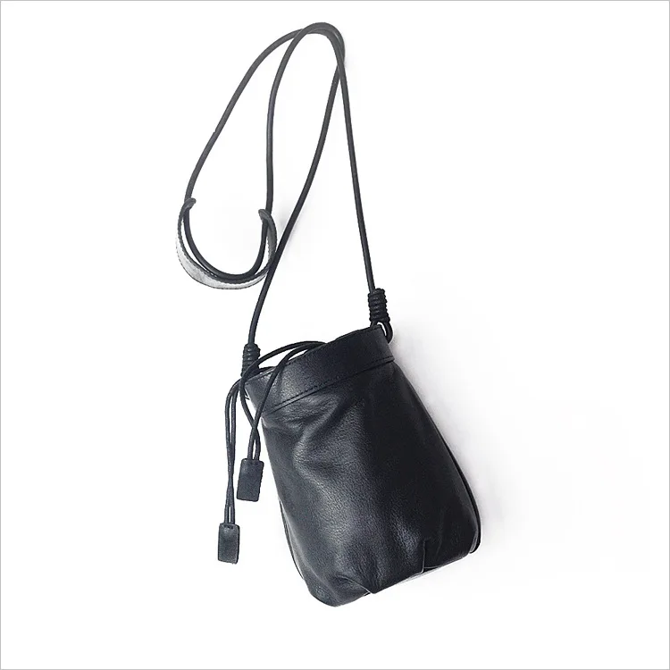 

Cow Leather Small Bucket Bag Women High Quality Cowgirl Style Genuine Leather Messenger Bag Female Cowhide Leather Shoulder Bag