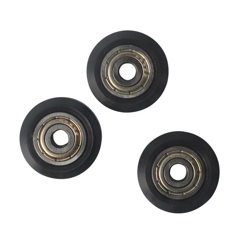 

C5AB 15pcs/set Plastic V Wheel with Bearing Idler Pulley Aluminum Profile Passive Round Wheel Palin Wheel for CR10 3D Printer