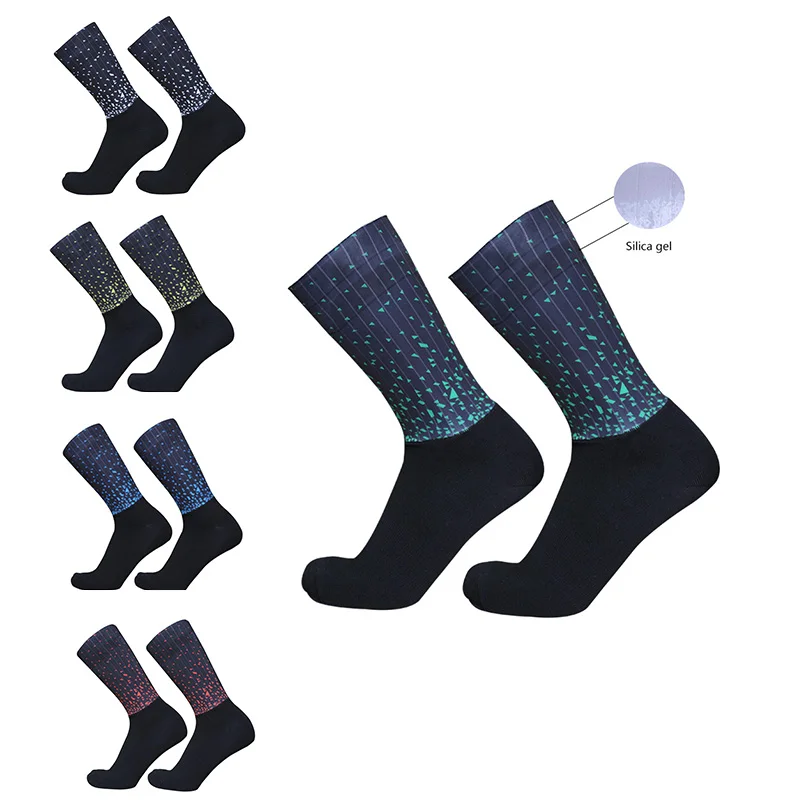 

New Dot Cycling Bike Socks Non-slip Silicone Outdoor Road Running Sports Socks Men Women Calcetines Ciclismo