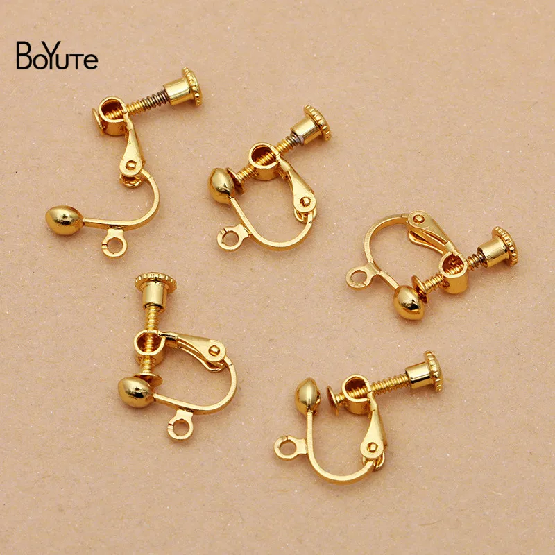 BoYuTe (50 шт./лот) Клипсы Серьги без пирсинга металлические латунные u образные