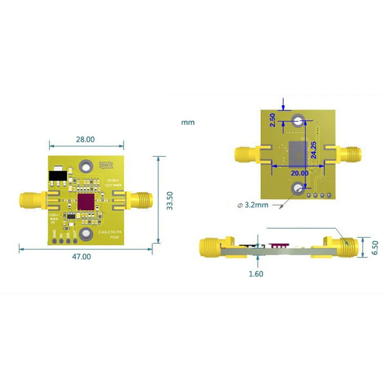 SKY65135 RF Signal Amplifier 2.4GHz Unidirectional 1W Module 2400MHz -2525Mhz Amplifiers | Мобильные телефоны и