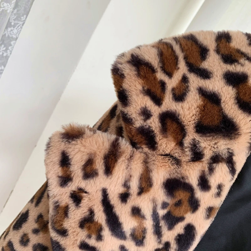 ZADORIN Long Leopard Faux Fur Jacket Fashion England Style Women Plus Size Vintage Winter Faux Fur Coat Female Streetwear