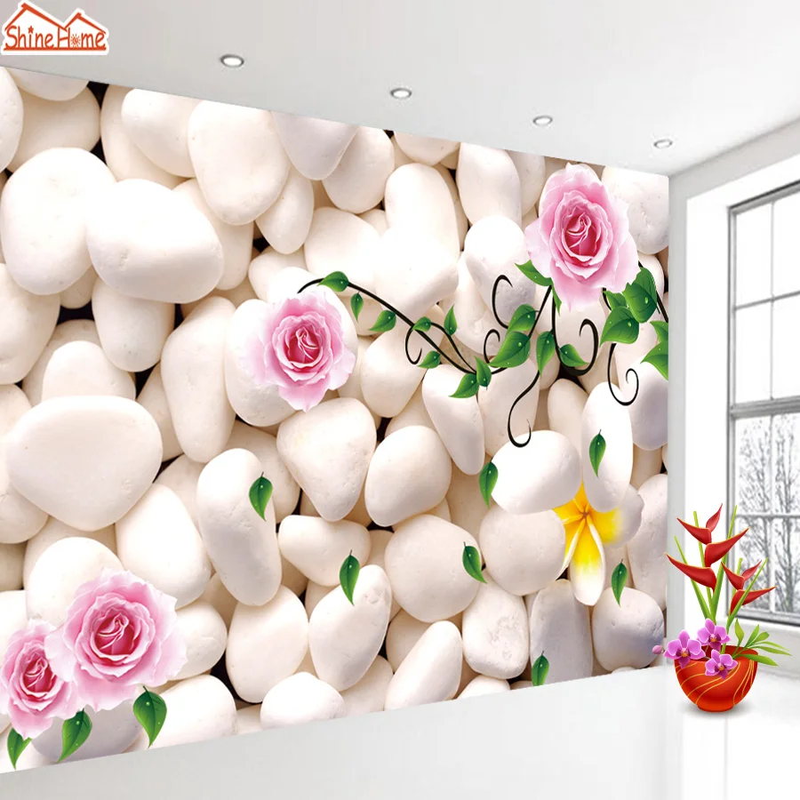 Пользовательские галька камень обои для гостиной домашний Декор 3d рельеф дом