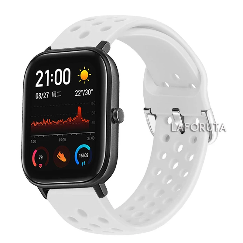 Galaxy Watch Active Band 20 мм силиконовый ремешок для Xiaomi Huami Amazfit GTS samsung Watch 42 мм gear S2 спортивный браслет аксессуары