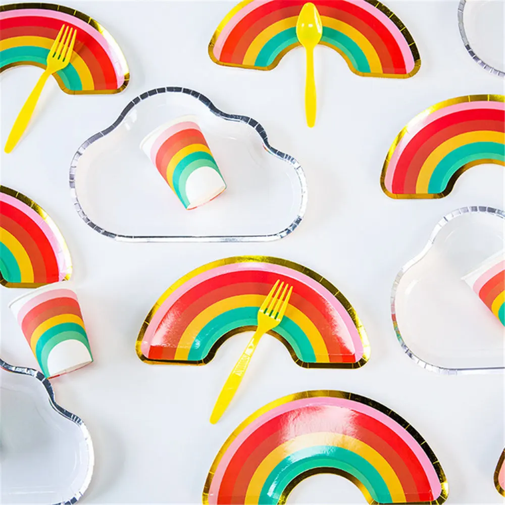Радуга Тема набор столовых приборов творческие столовые приборы разноцветная