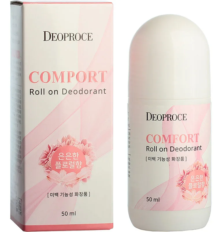 Дезодорант ролик с мягким цветочным ароматом Deoproce Comfort Roll On Deodorant 50мл|Автозагары и