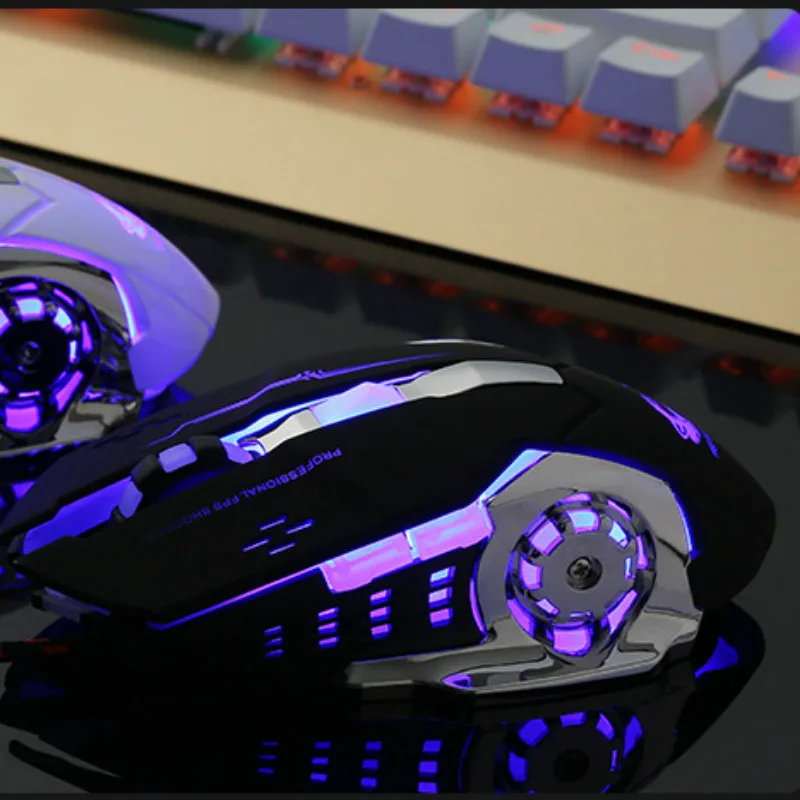 4000 dpi механический профессиональный игровой провод мыши Mute Lighting mouse 6 клавиш для ПК ноутбука игровая мышь E-sport Macro Definition mouse