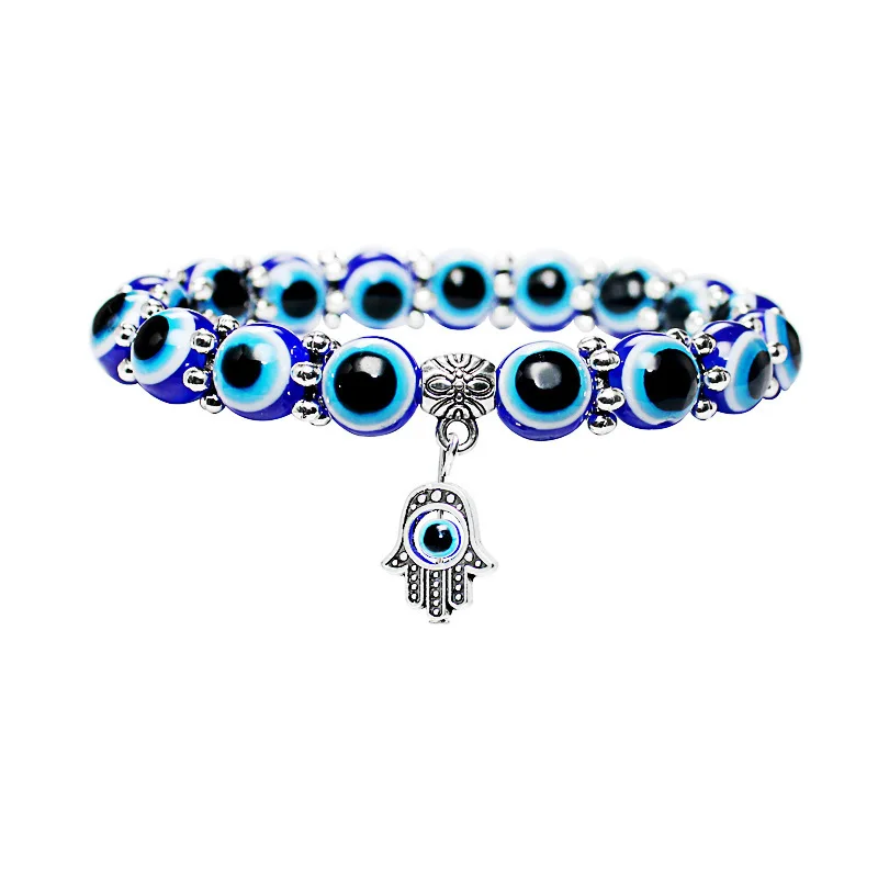 

Azul intenso pulseras con diseo de ojo Vintage Fatima Hand Devil's pulseras con diseo de ojo para venta al por mayor joyera20