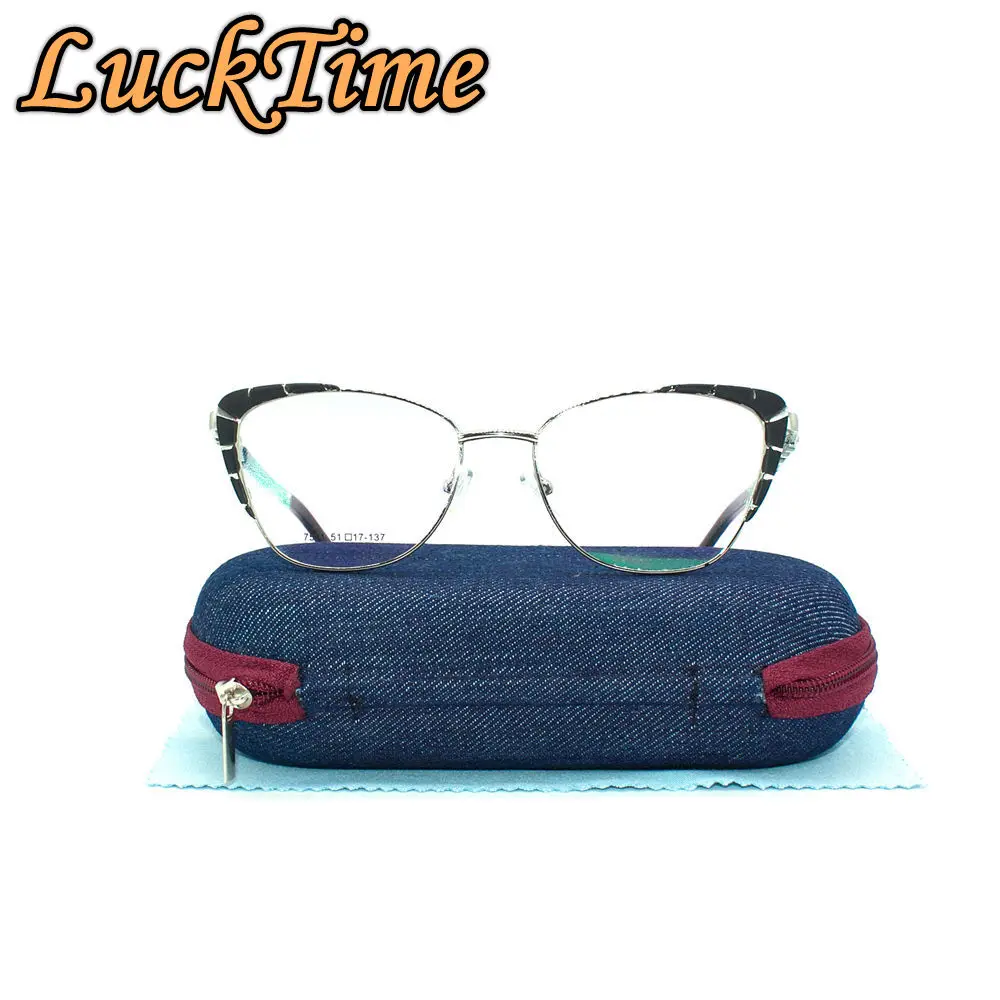 LuckTime Модные металлические женские очки оправа кошачий глаз близорукость для