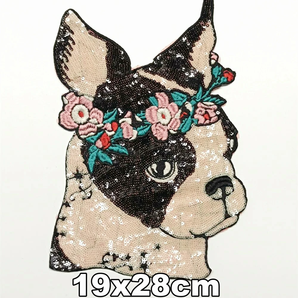 

Apparel large embroidery big dogs animal cartoon patches for clothing AM-3381