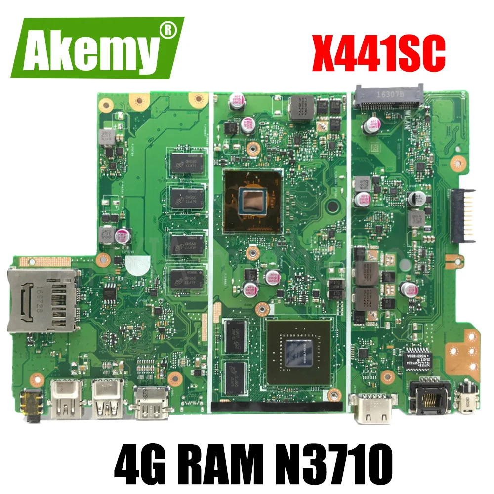 

X441SC motherboard 4G RAM N3710 For Asus X441SC X441S A441S Laptop motherboard Test original X441SC mainboard X441SC motherboard