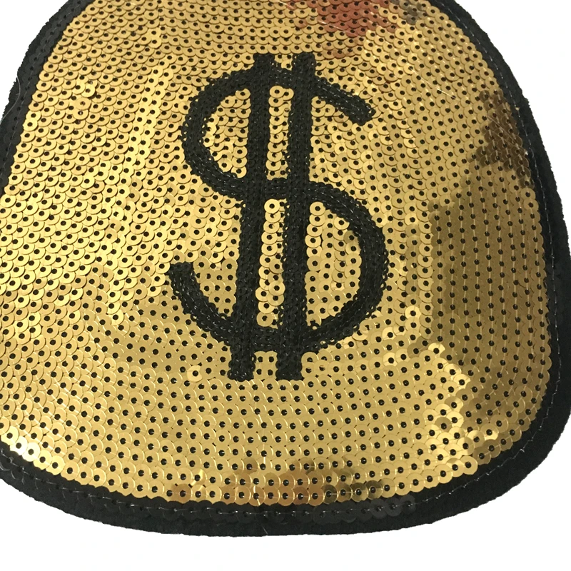 Золотые нашивки DDNew с блестками для денег утюжок на одежде джинсах 10x7 дюймов