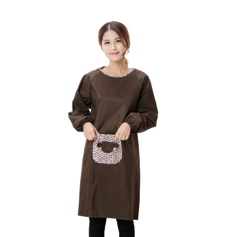 

Korean version of the apron waterproof fashion long-sleeved apron smock LOGO long-sleeved hood waterproof and anti-fouling work