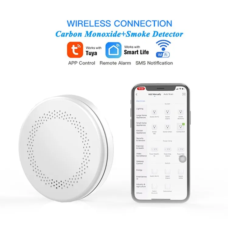 

Беспроводной смарт-детектор дыма Tuya с Wi-Fi и управлением через приложение