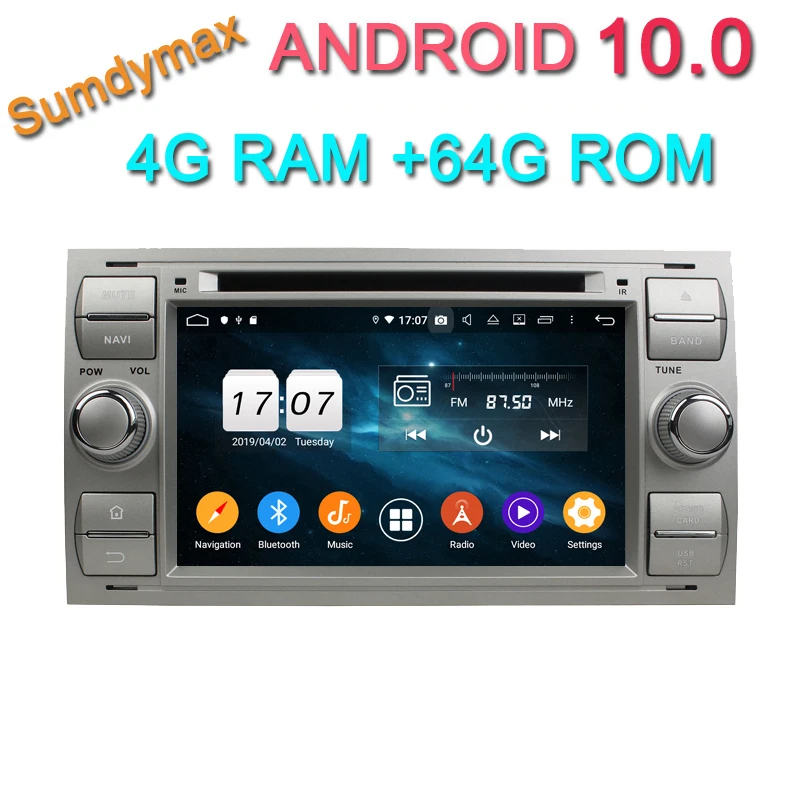 Octa core android 10 Автомобильный мультимедийный плеер для ford FOCUS Mondeo S MAX C Galaxy с gps