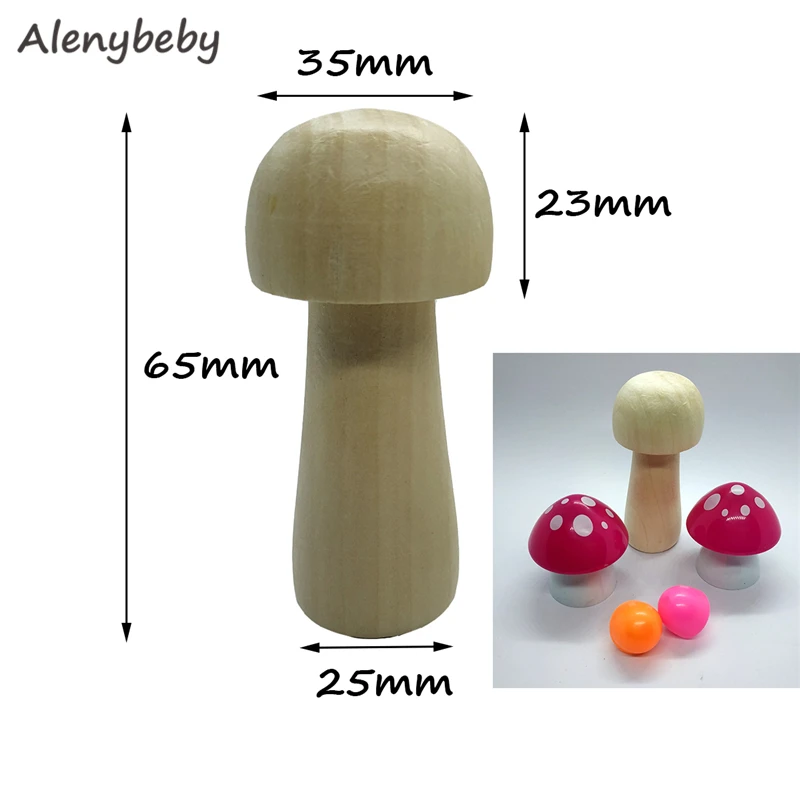 10 шт. деревянные колышки кукла Неокрашенный гриб DIY изделия из дерева