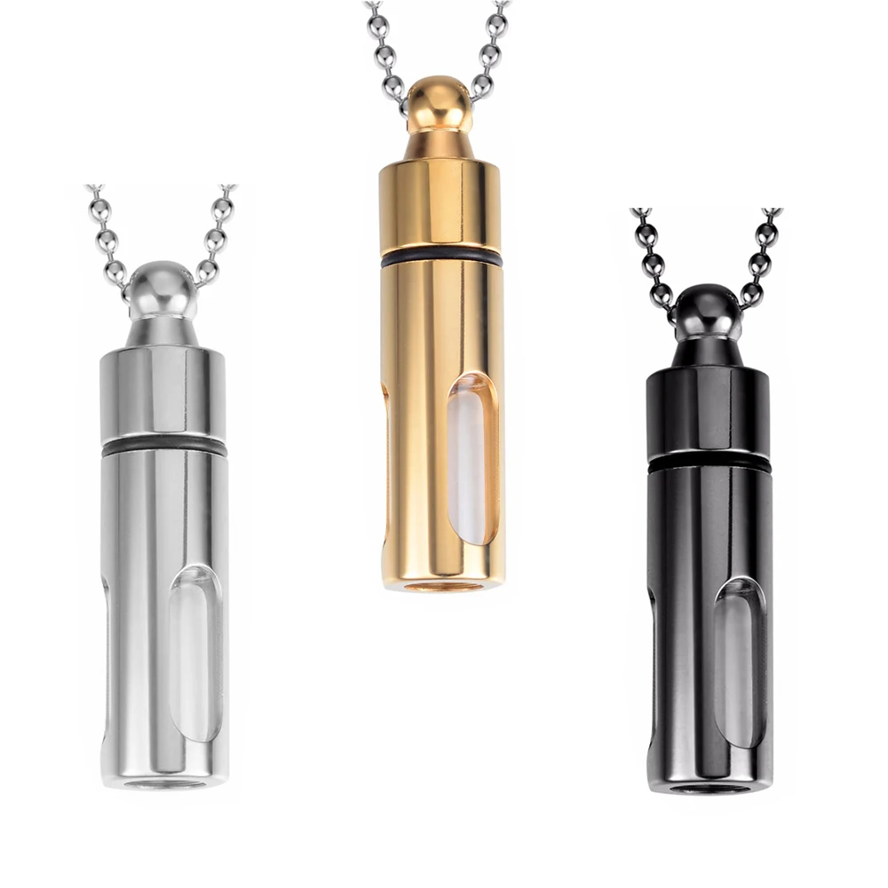 Женское и мужское ожерелье из нержавеющей стали стеклянная бутылка для сбора