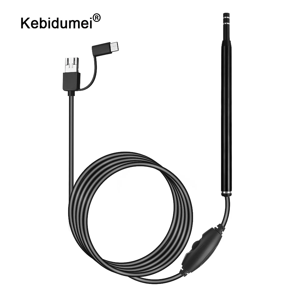 Kebidumei для чистки ушей эндоскоп 3 in1 USB визуальная ухочистка HD 5 мм Мини Камера Android