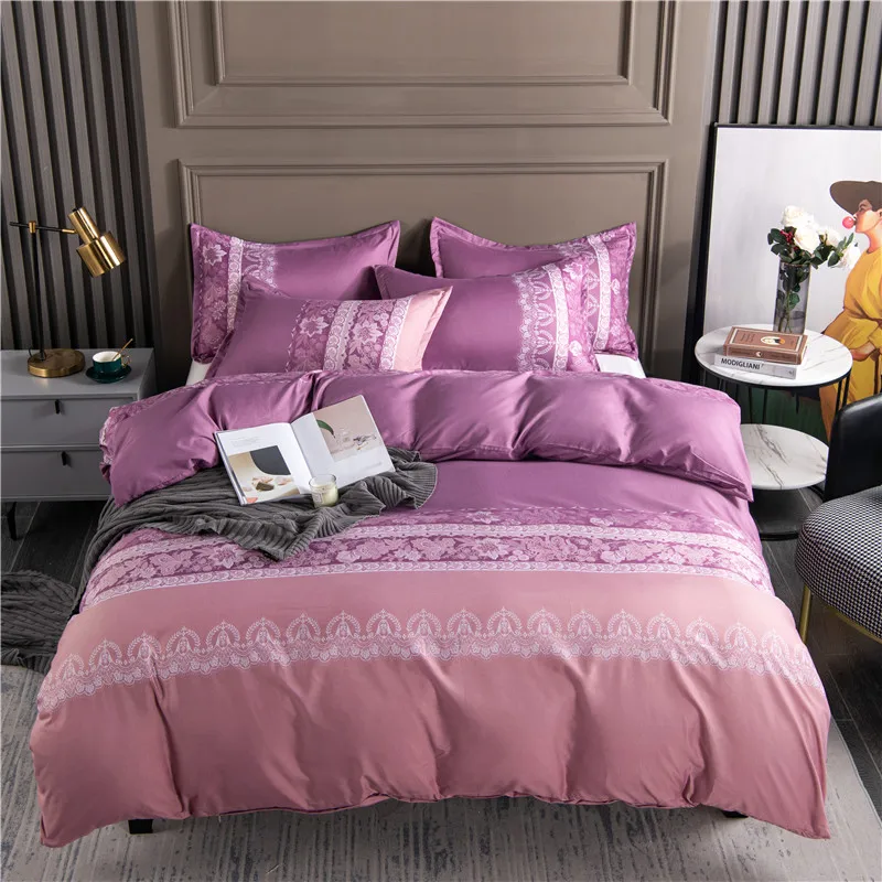 

Nordic Bed Linens 2/3pcs Pink Flower Bedding Set Luxury Double Bed Duvets Cover Full Twin Size Home Decor 200x200 Quilt Cover