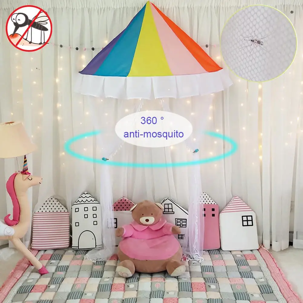 

Round Bed Mosquito Net Canopy Bedcover Dome Hanging Hammock Mosquito Net Curtain Canopy For Baby Kids Toddlers Supplies