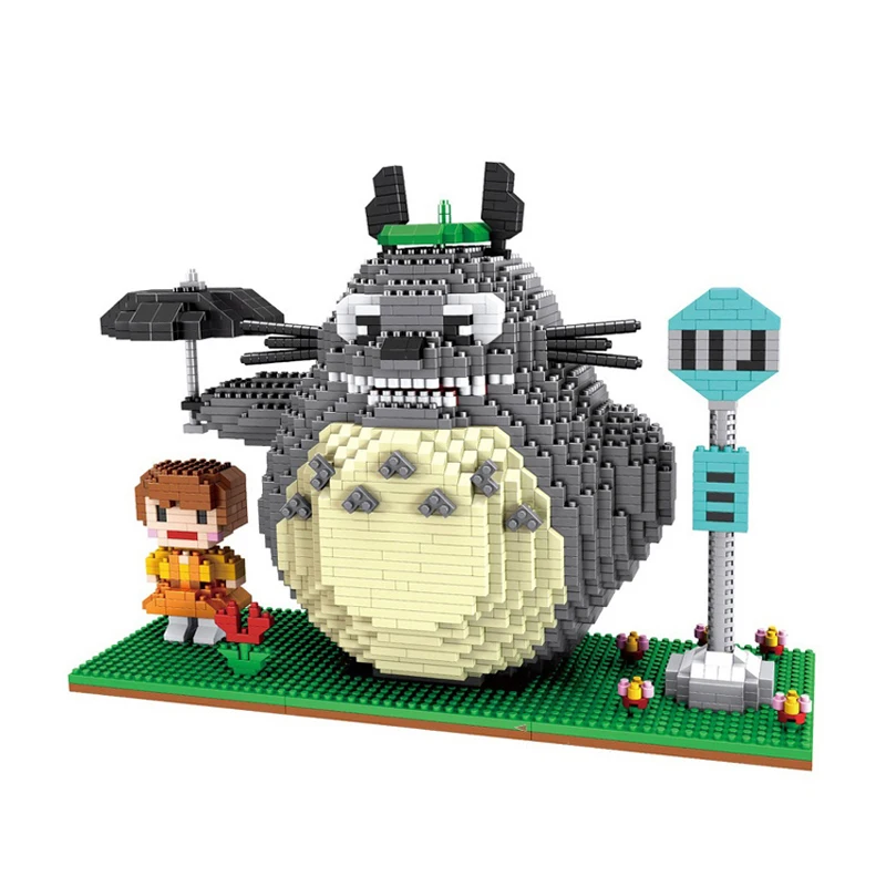 ZMS 3455 аниме Унесенные призраками Мой сосед Тоторо Кот Животное 3D модель DIY Алмаз Мини Строительные маленькие блоки кирпичи игрушка без коробки