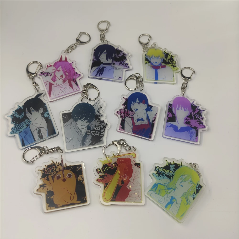 

Chainsaw Man Pochita Cosplay Acrylic KeyChains Women Key Holder Couples Keyring Pochita Key Ring Pendant Zinc Alloy Llaveros