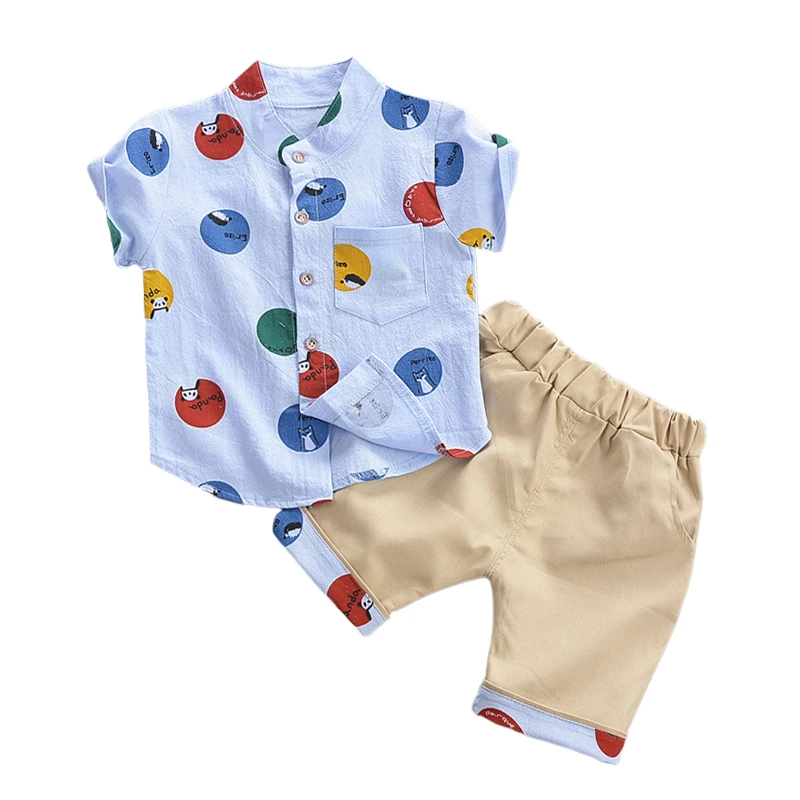 Новинка Летняя модная одежда для маленьких мальчиков и девочек Хлопковая