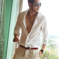 sleeve arrival hawaiian long men linen sexy new cotton summer shirt shirts fit slim plus c01 men style shirts size clothes cotto