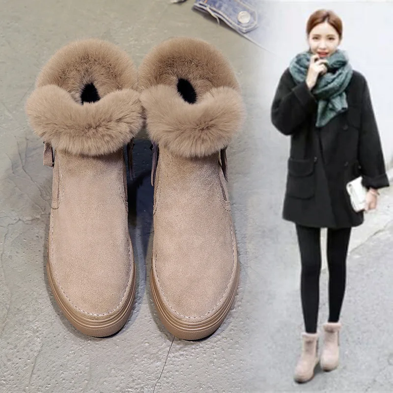 

Women's Snow Boots Keep Warm Anti-Slip Plush Warm Fur Lined Winter Ankle Booties Platform Boots Shoes for Women