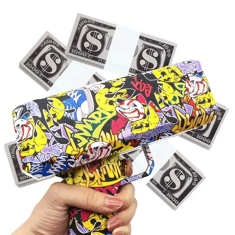 Денежный пистолет вертушка банкноты модная цветная игрушка подарок на день