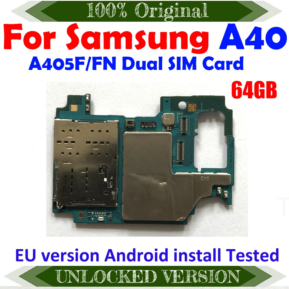 Разблокированная материнская плата для Samsung Galaxy A40 A405F/FN с полными ЧИПАМИ