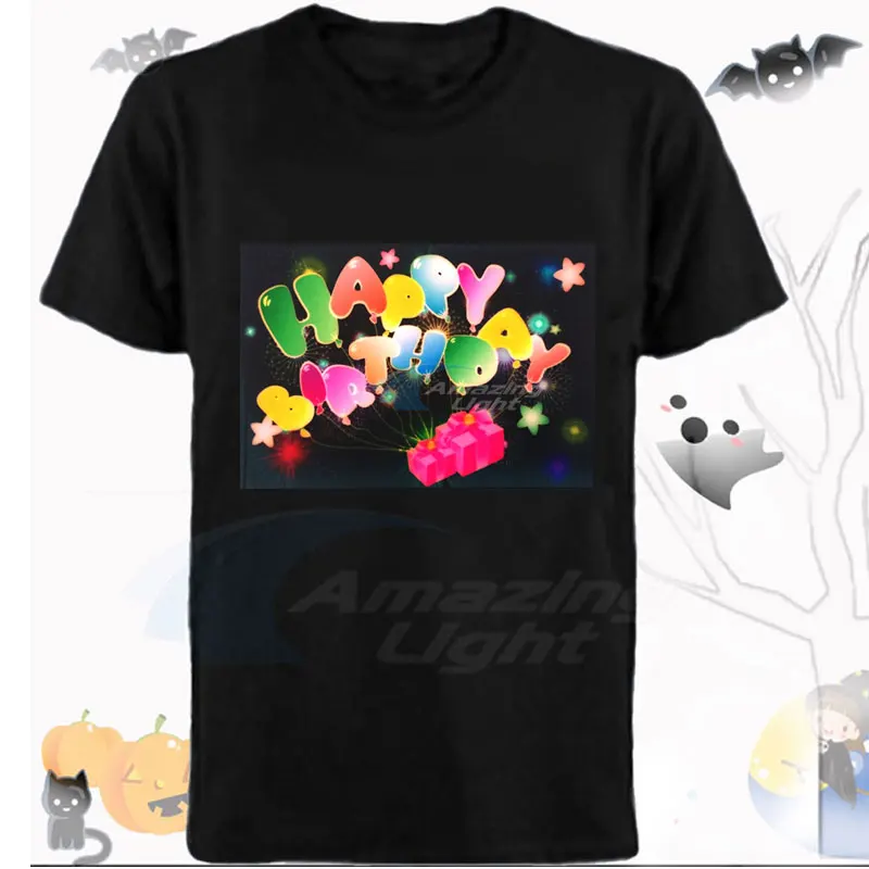 Футболка со светодиодной подарочной панелью звуковой активацией | Автомобили и