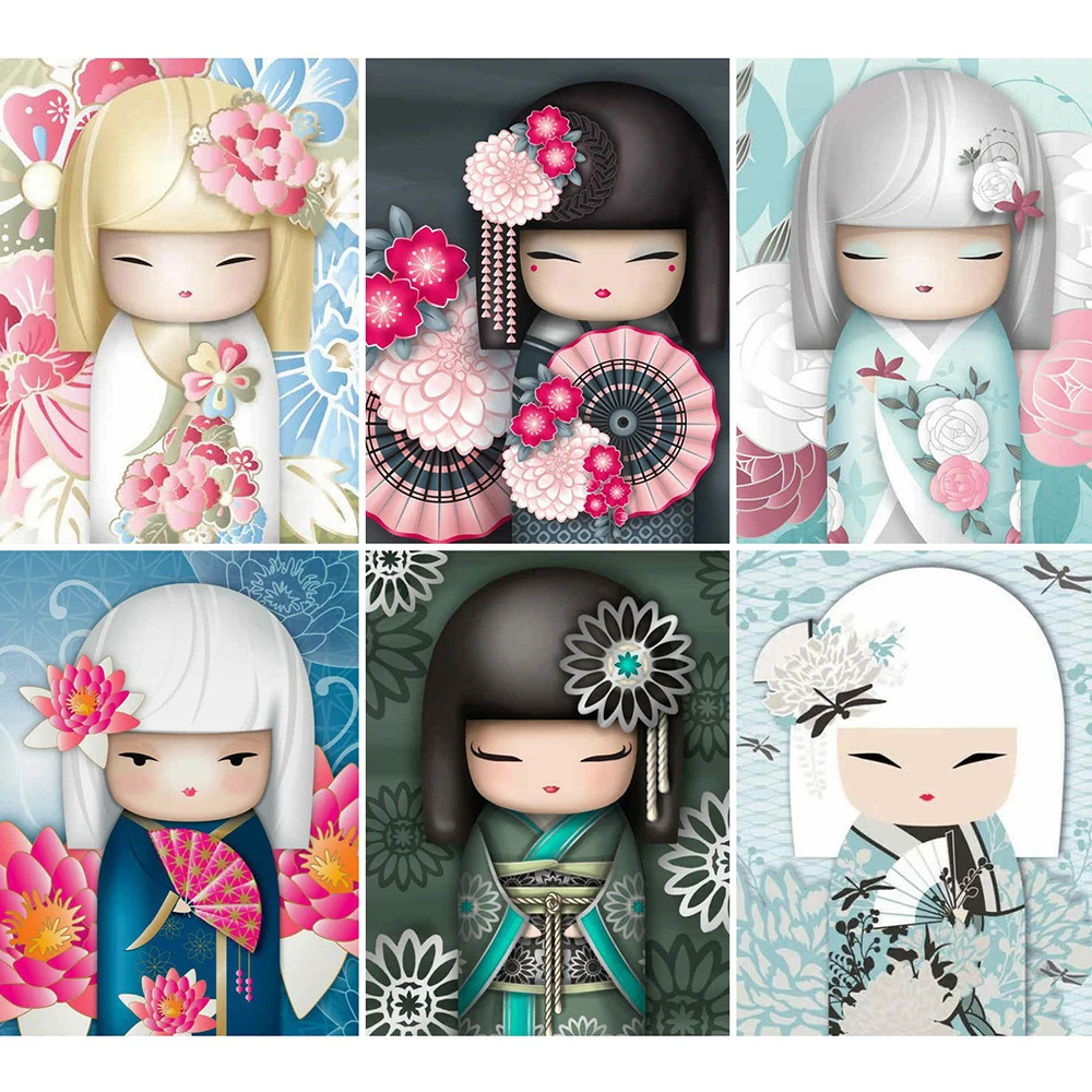 HUACAN 5D DIY Алмазная вышивка мультфильм девушка мозаика декор набор для творчества