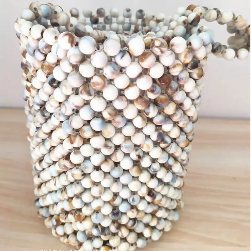 Женская сумка с бисером Caker разноцветная летняя пляжная Повседневная Сумка-ведро