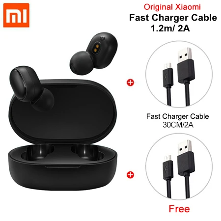 CN Add OriginalCable Xiaomi Redmi AirDots беспроводные Bluetooth наушники TWS 5,0 Голосовое управление DSP активное шумоподавление Гарнитура Bluetooth - Цвет: CN Add OriginalCable