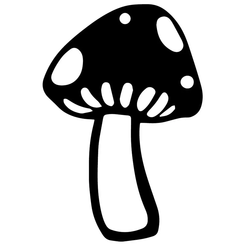 

Car Stickers Mushroom Fungus Cute PVC Car Decoration Accessories Decals Creative Waterproof Sunscreen Black/white,17cm*11cm