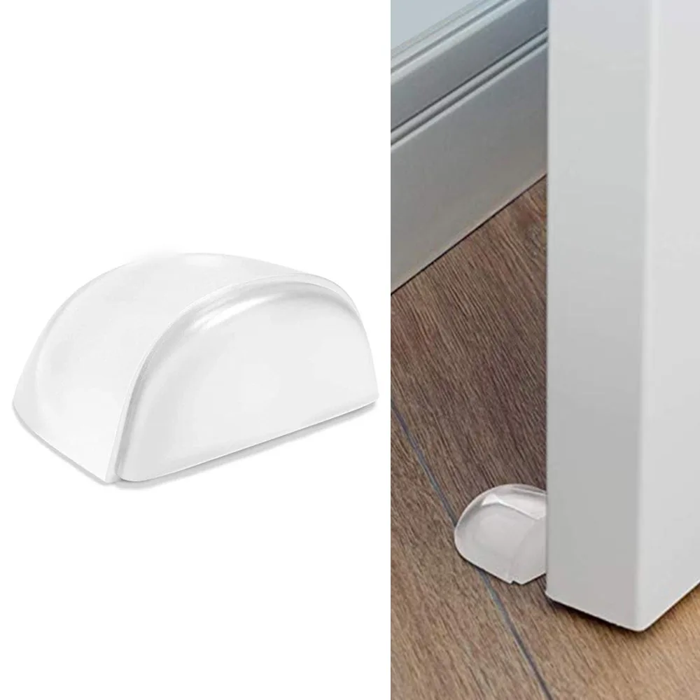

Door Stopper No Need Punch Transparent Acrylic Self Adhesive Soft Door Holder Stop for Home Office Protect Wall and Furniture