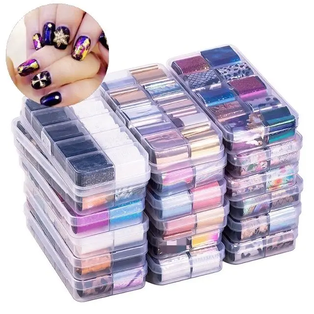 

2.5*100cm Nail Transfer Foil Paper Sticker Set Nail Art Decal Flowers Adhesive Tropic Starry Nail Decoration Accessories Wraps