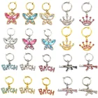 Серьги-клипсы с имитацией пупка, украшение для пупка с надписью Цветы бабочки, украшение для пирсинга пупка, растушевка в форме короны, 1 шт.