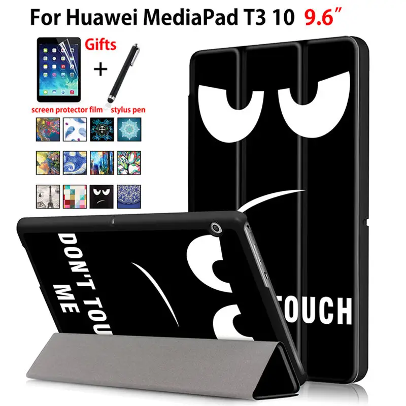

Чехол для Huawei MediaPad T3 10 AGS-W09 AGS-L09 9,6 дюйма, Обложка для планшета Honor Play Pad 2 9,6 дюйма, тонкий флип-чехол + подарок