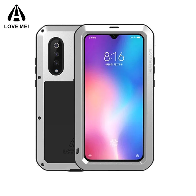 Чехол Love Mei для Xiaomi 8 9 Max 2 3 Оригинальный алюминиевый металлический + Gorilla Glass Shock Drop