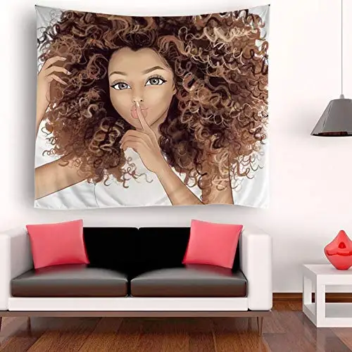 Афроамериканские гобелены с поцелуями для женщин настенное искусство | Дом и сад
