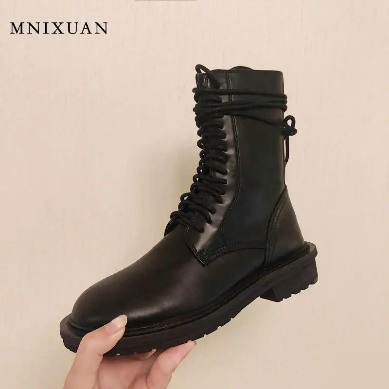 MNIXUAN/женские мотоциклетные ботинки Новинка 2019 года сезон осень Ботинки martin на