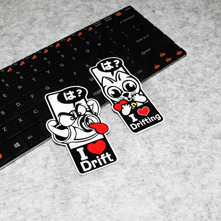 Виниловые Стикеры для автомобиля Японская надпись I Love Drift Turbocat графика наклейка