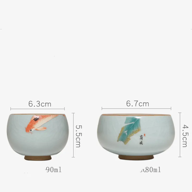Керамическая чайная чашка Ruyao в виде печи маленькая фарфоровая для чая рыбы