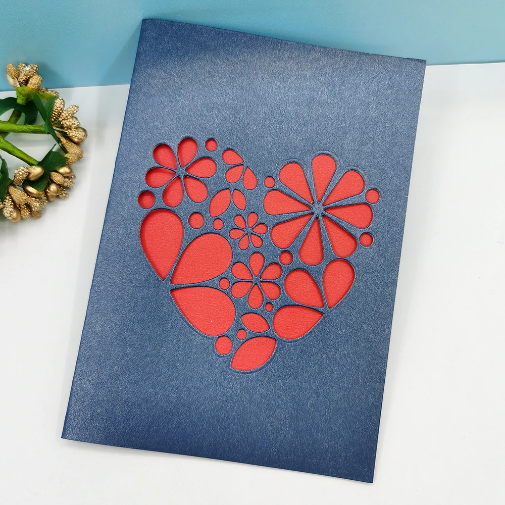 

Love Flower Metal Cutting Dies Scrapbooking Embossing Folders For Card Making Craft Clear Stamps and Slimline Die Cut Mold