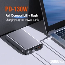 Power Bank PD 130W High-Power Powerbank External Battery Pack Mobile Phone Auxiliary Battery For Laptop Mobile Phone Charger