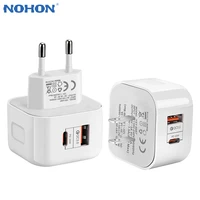nohon usb charger pd 20w type c fast charger for iphone 12 dual ports qc3 0 quick charge phone charger for samsung xiaomi huawei