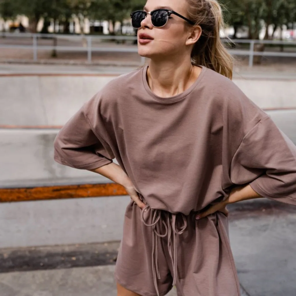 JAYCOSIN женский спортивный костюм модный летний тренировочный однотонный 5