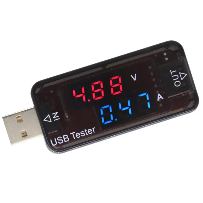 Цифровой вольтметр амперметр USB-тестер с двойным дисплеем 5 В 12 красного синего